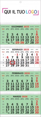 Calendari personalizzati Quadrittico olandese 2026