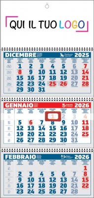 Calendari personalizzati Trittico Spirale 2026