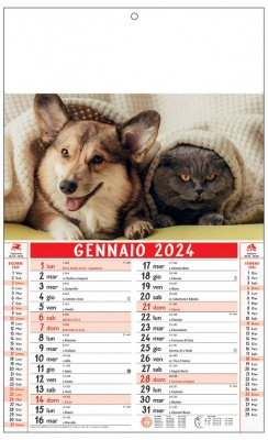 Calendari cani e gatti personalizzati 2024