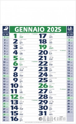 Calendario olandese Basic Verde 2025