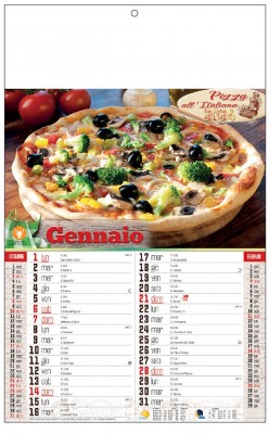 Calendario Pizza illustrato 2025