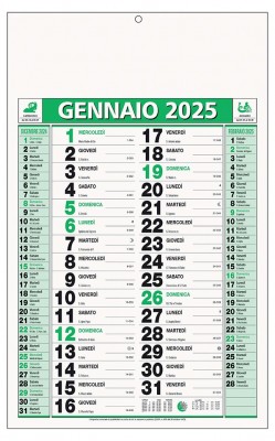 Calendario olandese classico Verde 2025