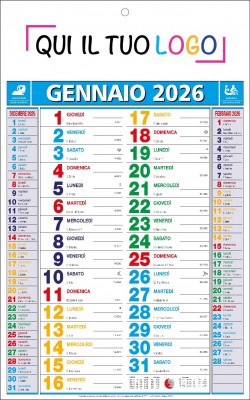 Calendari personalizzati olandese Multicolor 2026