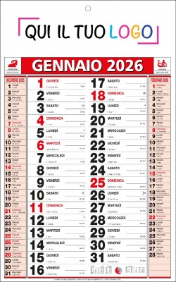 Calendari personalizzati olandese classico rosso 2026