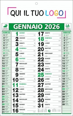 Calendari personalizzati olandese classico Verde 2026