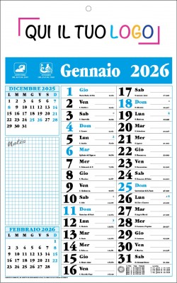 Calendari personalizzati olandese Note Blu 2026