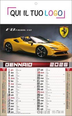 Calendari personalizzati auto sportive 2026