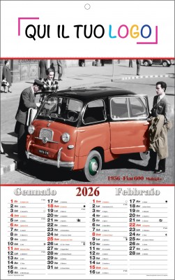 Calendari personalizzati auto mitiche d'epoca 2026