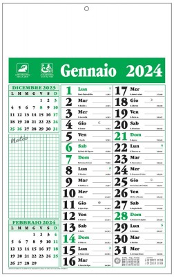 Calendario olandese Note Verde 2025