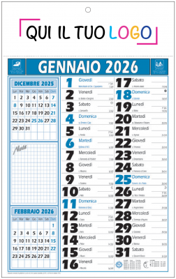 Calendari personalizzati olandese Note Blu 2026