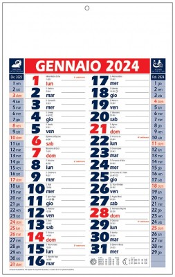 Calendario olandese Basic Rosso 2024