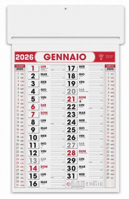 Calendari personalizzati olandese Girafoglio rosso 2026