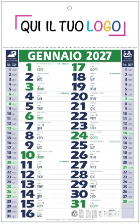 Calendari personalizzati olandese Basic Verde 2027