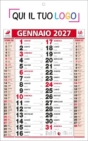 Calendari personalizzati olandese classico rosso 2027