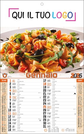 Calendari personalizzati gastronomia e ricette 2026