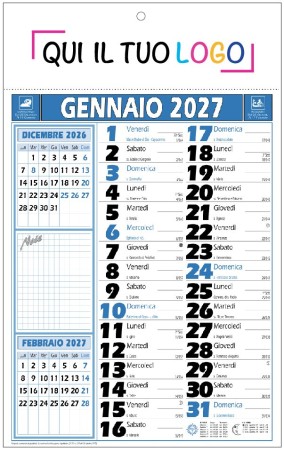 Calendari personalizzati olandese Note Blu 2027