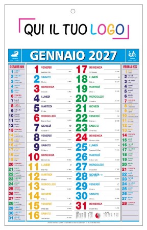 Calendari personalizzati olandese Multicolor 2027