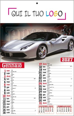 Calendari personalizzati auto sportive 2027
