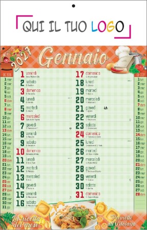 Calendari personalizzati ricettario regionale 2027
