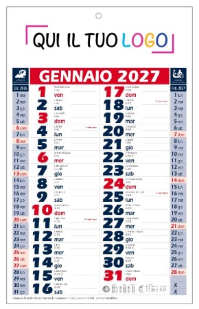 Calendari personalizzati olandese Basic Rosso 2027
