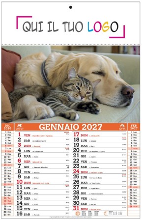 Calendari personalizzati cani e gatti 2027