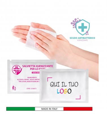 Salviette personalizzate con logo igienizzanti