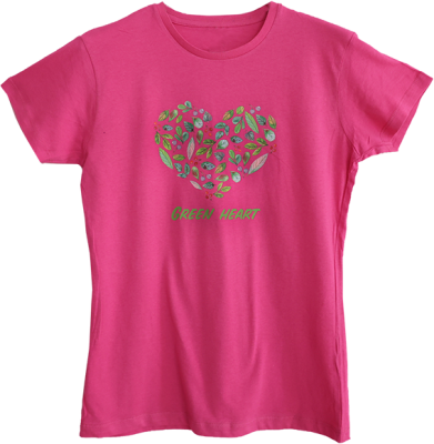 Green T-shirt - cuore
