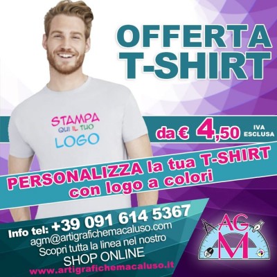 Magliette personalizzabili con logo a colori in offerta