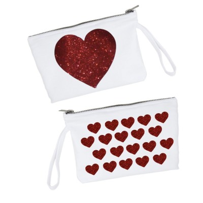 Pochette Cuori Glitter Rosso