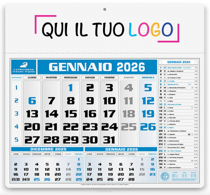 Calendari personalizzati olandese americano blu 2026