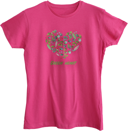 Green T-shirt - cuore