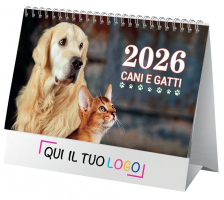 Calendari personalizzati da tavolo cani e gatti 2026