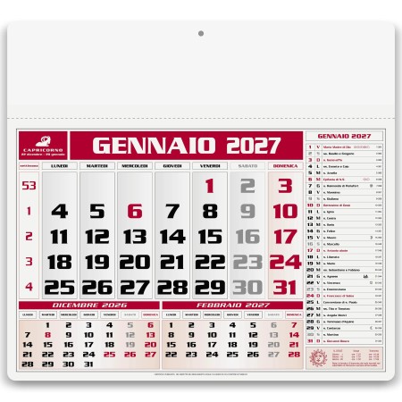 Calendari personalizzati olandese americano rosso 2027