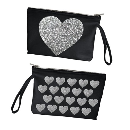 Pochette Cuori Glitter Argentato