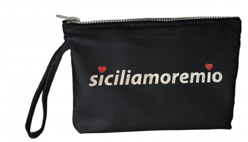 Pochette Siciliamoremio Glitter Argentato
