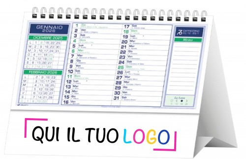 Calendari personalizzati da tavolo Basic Verde 2026