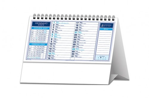 Calendario da tavolo Basic Blu 2024