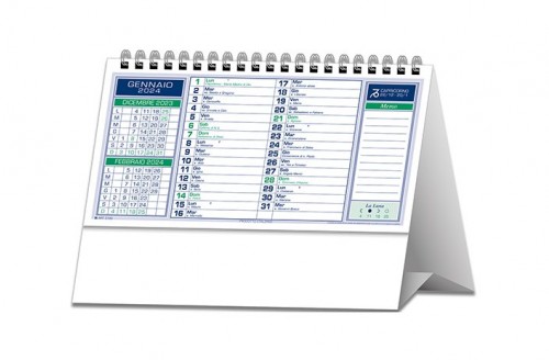 Calendario da tavolo Basic Verde 2024