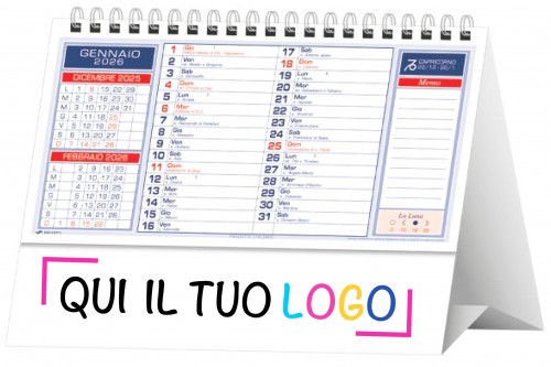Calendari personalizzati da tavolo Basic Rosso 2026