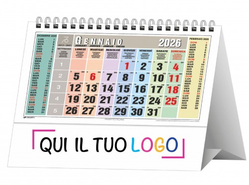 Calendari personalizzati da tavolo 2026 Multicolor