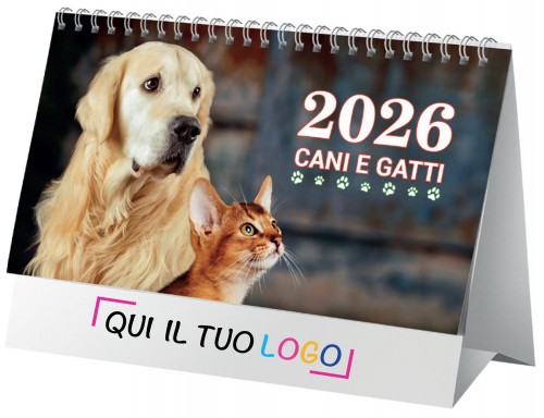 Calendari personalizzati da tavolo cani e gatti 2026