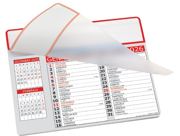 Calendari personalizzati olandese pad Rosso 2026