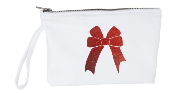 Pochette Fiocco Glitter Rosso