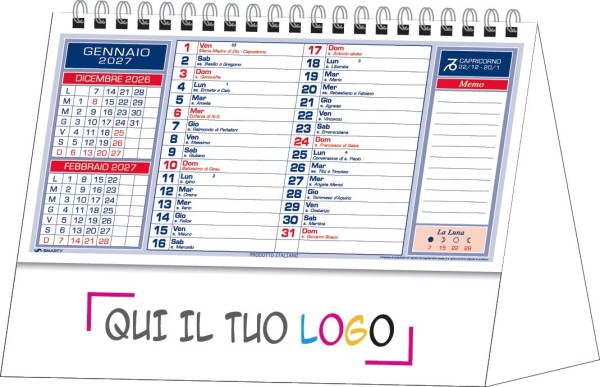 Calendari personalizzati da tavolo Basic Rosso 2027