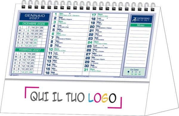 Calendari personalizzati da tavolo Basic Verde 2027