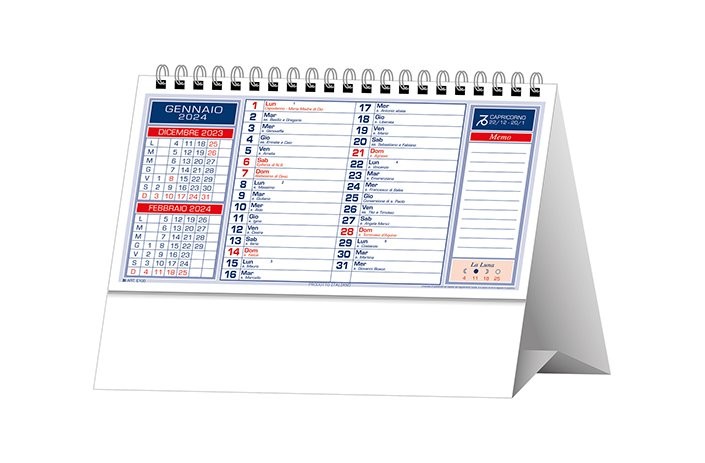 Calendari da tavolo rosso personalizzati 2024 ❤️ AGM
