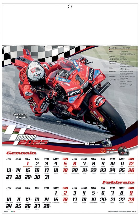 Calendari Moto GP personalizzati 2025 ️ AGM