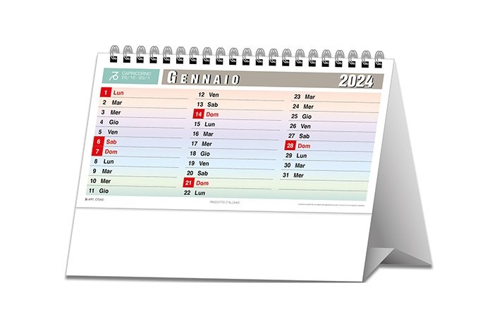 Calendari da tavolo multicolor personalizzati 2024 ❤️ AGM