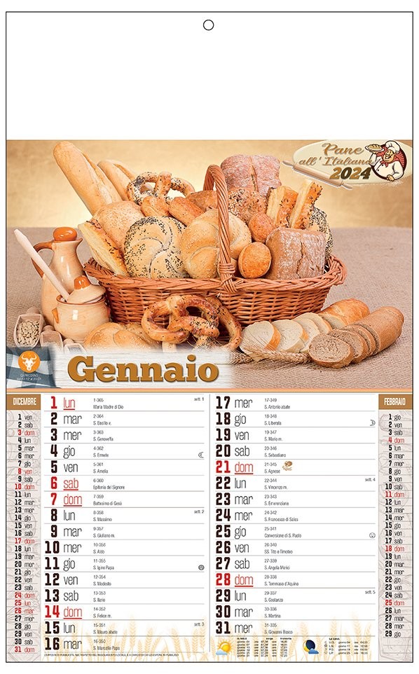 Calendari pane personalizzati 2024 ❤️ AGM