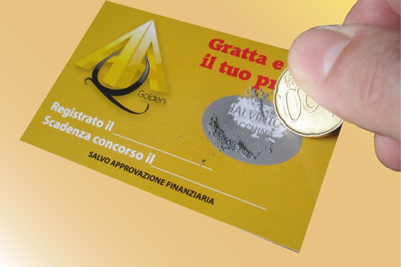 Biglietto Gratta E Vinci Dorato Con Busta - Regalo Personalizzabile Per San Valentino, Anniversari - Foto 3